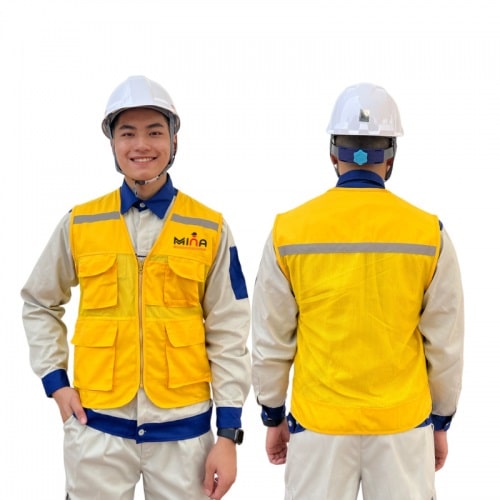 Áo gile phản quang an toàn cho công nhân
