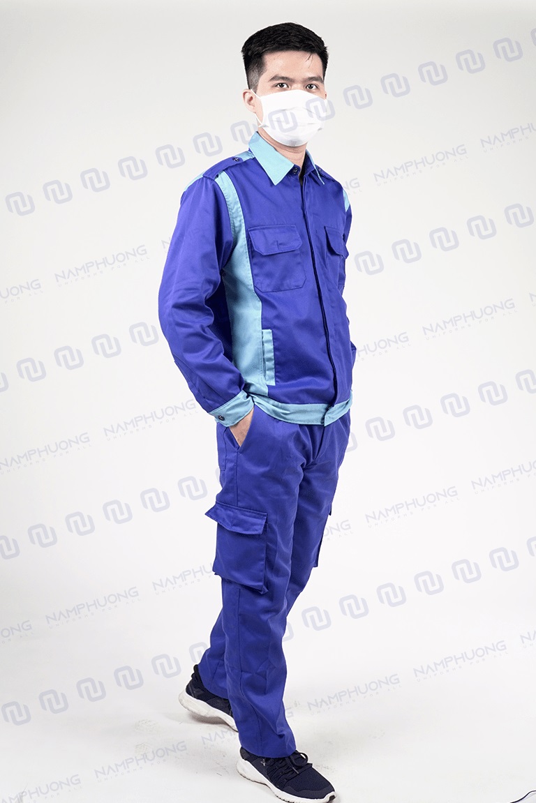 Mẫu đồng phục bảo hộ công nhân màu xanh tươi mới