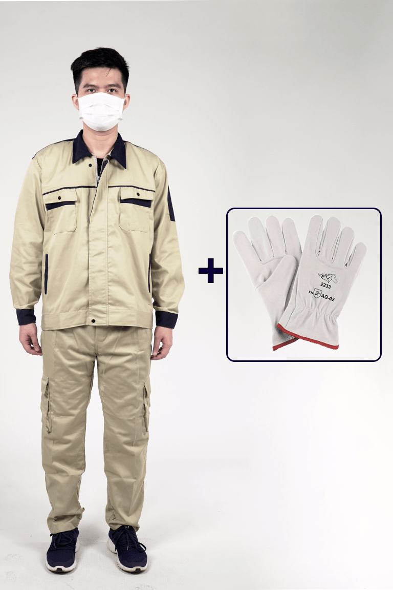 Combo áo quần bảo hộ và gang tay bảo hộ chuyên nghiệp